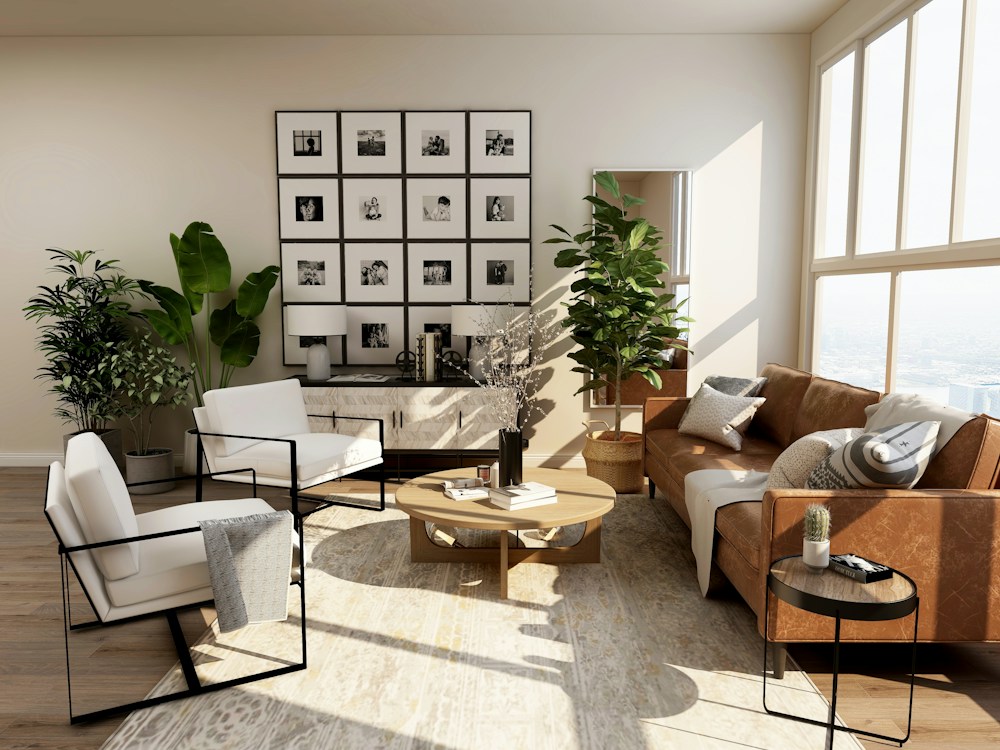 Light-filled interior featured on an example card